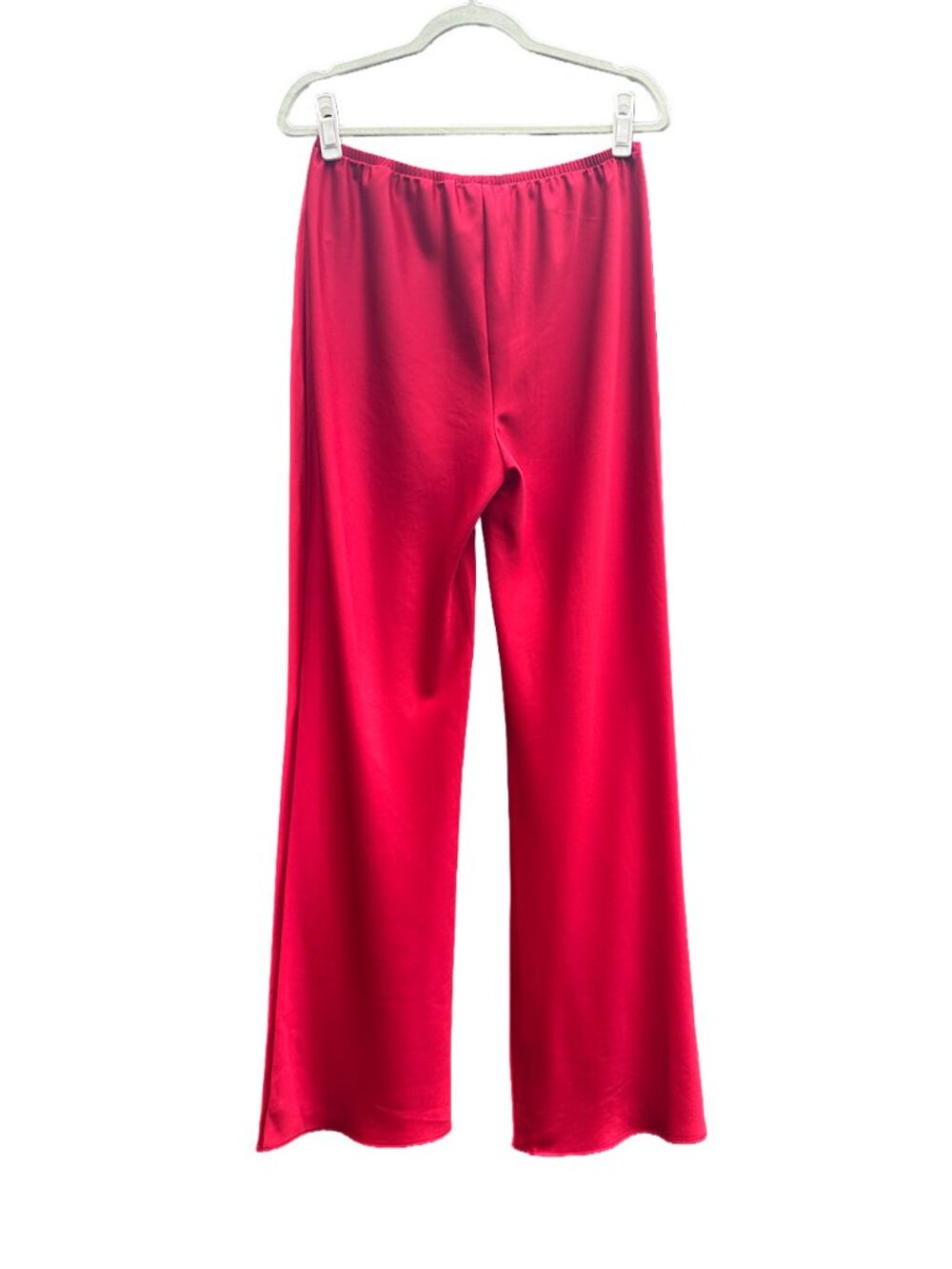 NWT Reformation Gale Satin Mid Rise Bias Pant Lipstick Elastic Waist M - Picture 4 of 8